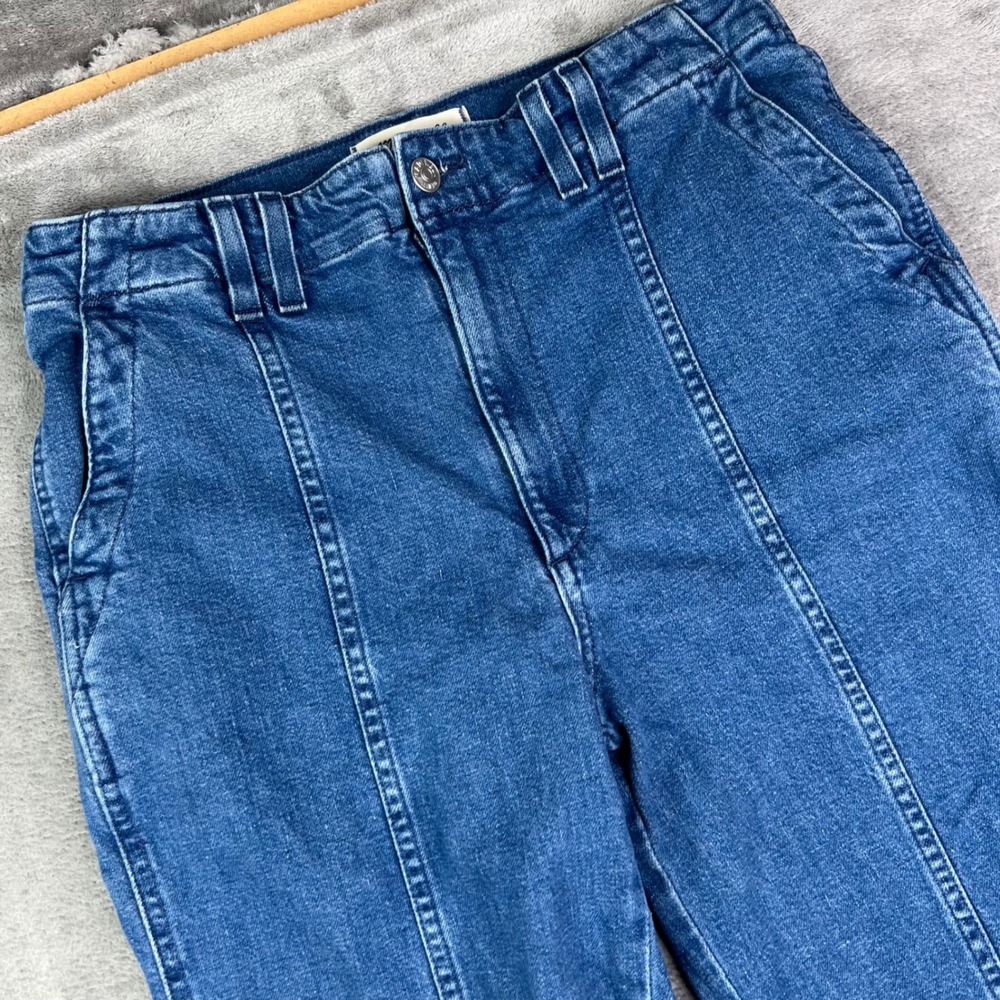 Madewell Perfect Vintage Straight Jean Womens 28 Blue Split Front Seam Detail